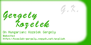 gergely kozelek business card